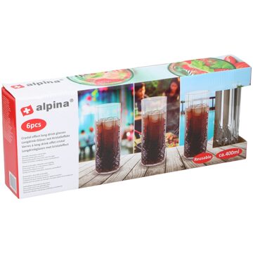 Alpina Longdrinkglasset kunststof 400ml Transparant