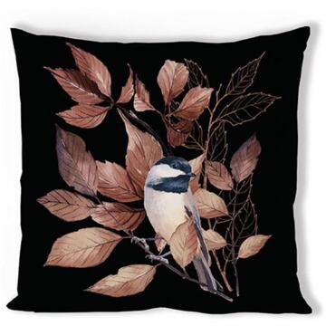 Ambiente Kussenhoes Lovely Chickadee 40x40cm Zwart Katoen