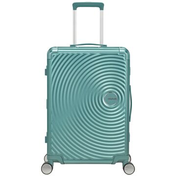 American Tourister Soundbox Aluminium Spinner 68 cm Expandable dusty turquoise hardcase koffer Blauw - H 68 x B 47 x D 29 cm
