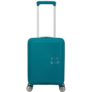 American Tourister Soundbox Mini Spinner 47 deep teal kinderkoffer hardcase koffer Blauw - H 47 x B 32 x D 21 cm