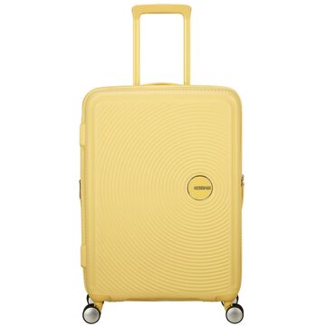 American Tourister Soundbox Spinner 67/24 TSA Expandable pastel yellow hardcase koffer Geel - H 67 x B 46.5 x D 29 cm