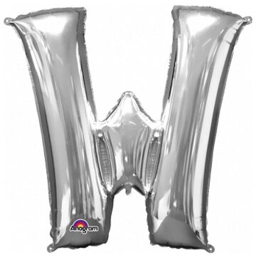Anagram Grote letter ballon zilver W 86 cm