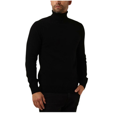 Anerkjendt Solid Roll Neck Lambswool Sweater Anerkjendt , Black , Heren - 2Xl,Xl,L,M,S