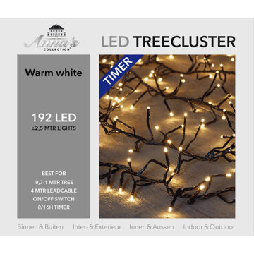 Anna's Collection Clusterverlichting - warm wit - 192 leds - 250 cm - timer - dimmer - kerstverlichting - Kerstverlichti