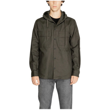 Antony Morato Groene Hooded Katoenen Shirt Herfst/Winter Antony Morato , Green , Heren - 2Xl,Xl,L,M,S