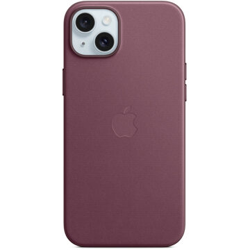 Apple FineWoven Backcover MagSafe voor de Apple iPhone 15 Plus - Mulberry Rood
