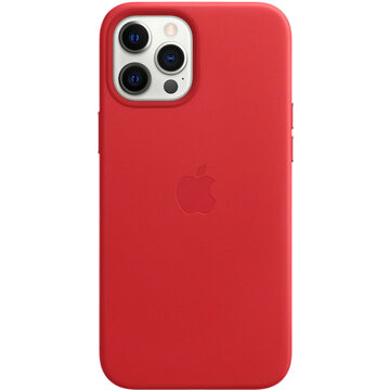 Apple iPhone 12 Pro Max Back Cover met MagSafe Leer RED