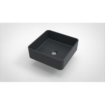 Arcqua Opbouw Waskom Arcqua Case Vierkant 37x37 cm Mat Antraciet Arcqua