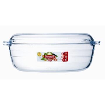 Arcuisine schaal met deksel ovaal 3L transparant