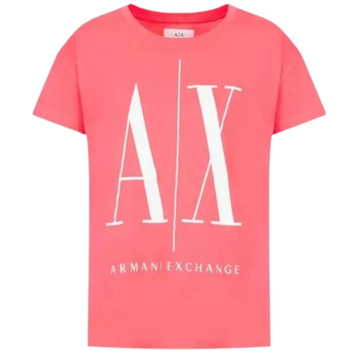 Armani Exchange Klassieke Stijl T-Shirt, Diverse Kleuren Armani Exchange , Pink , Dames - L,M,S,Xs