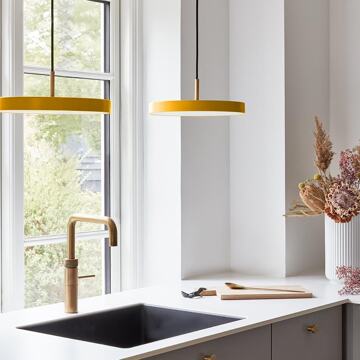 Asteria Medium hanglamp saffron yellow - met koordset - Ø 43 cm Geel