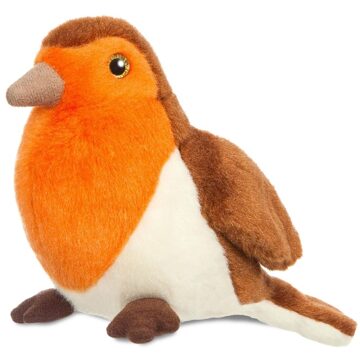 Aurora Auroa Pluche roodborstje vogel knuffeldier - vogel - 20 cm - Dieren knuffels - cadeau