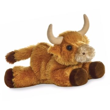 Aurora Speelgoed stier/koe knuffel 20 cm Schotse Hooglanders