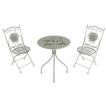 AXI Maxime 3-delige Mozaïek Bistroset Romantisch Wijn Crème Bistro Set met tafel & 2 stoelen Beige