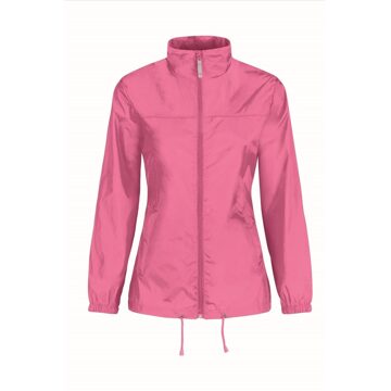 B&C Windjas/regenjas voor dames roze maat M