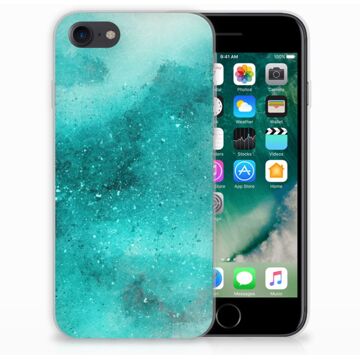 B2Ctelecom Back cover Hoesje iPhone SE (2020) en iPhone 8 | 7 Painting Blue