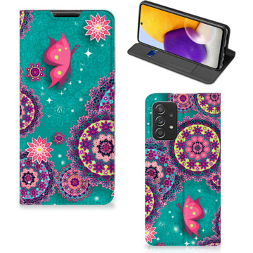 B2Ctelecom Flipcase Samsung Galaxy A72 (5G/4G) Smart Cover Cirkels en Vlinders