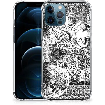 B2Ctelecom GSM Hoesje iPhone 12 | 12 Pro Doorzichtige Silicone Hoesje met transparante rand Skulls Angel