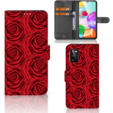 B2Ctelecom GSM Hoesje Samsung Galaxy A41 Mobiel Bookcase Red Roses