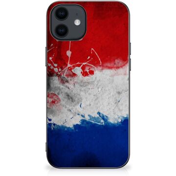 B2Ctelecom Mobiel TPU Hard Case iPhone 12 Pro | 12 (6.1") Telefoon Hoesje met Zwarte rand Nederlandse Vlag