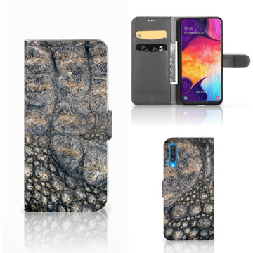 B2Ctelecom Samsung Galaxy A50 Telefoonhoesje met Pasjes Krokodillenprint