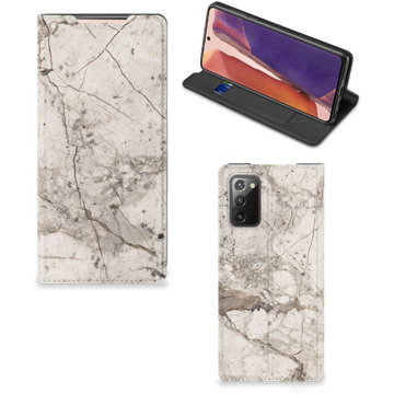 B2Ctelecom Telefoonhoesje Samsung Galaxy Note20 Stand Case Marmer Beige