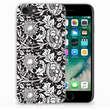 B2Ctelecom TPU Hoesje iPhone SE (2020) en iPhone 8 | 7 Black Flowers