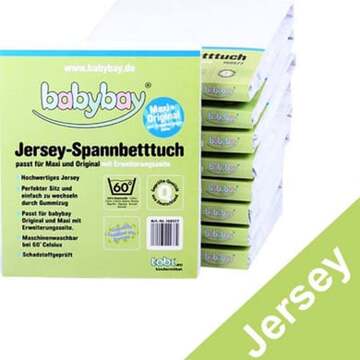 Babybay Jersey hoes XXL voor origineel/maxi met verlengzijde Wit - 40x80 cm