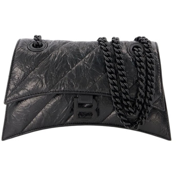 Balenciaga Crush Chain S Hobo Tas - Zwart Leer Balenciaga , Black , Dames - ONE Size