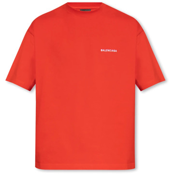 Balenciaga T-shirt met logo Balenciaga , Red , Heren - Xs,2Xs