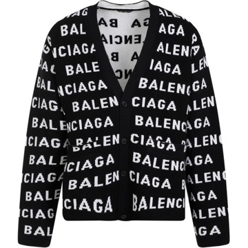 Balenciaga Zwart Wol Vest Trui Balenciaga , Black , Heren - L,M