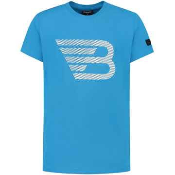 Ballin Amsterdam Jongens t-shirt hd icon logo print Blauw - 140