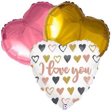 Ballonboeket i love you rose goud!