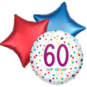 ballontoefje confetti 60ste verjaardag