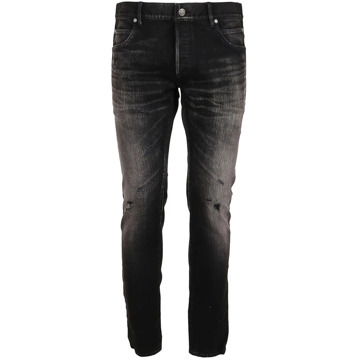 Balmain Katoenen Denim Jeans met Logo Detail Balmain , Gray , Heren - W30