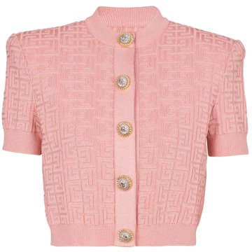 Balmain PB Labyrinth gebreide vest Balmain , Pink , Dames - 2Xl,L,M,S,Xs,3Xl