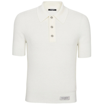 Balmain PB Polo Shirt Balmain , White , Heren - 2Xl,Xl,L,S,Xs
