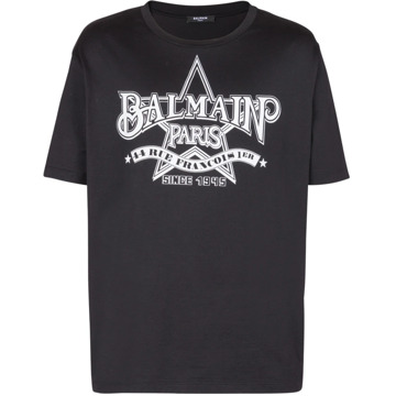 Balmain Sterren T-shirt Balmain , Black , Heren - 2Xl,Xl,L,M,S,Xs,2Xs,3Xl