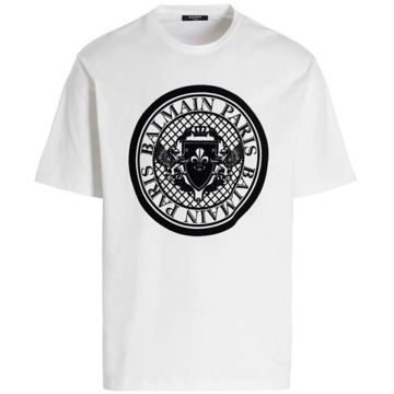 Balmain Witte T-shirt met logo Balmain , White , Dames - 2XL