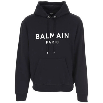Balmain Zwart Logo Print Sweatshirt Balmain , Black , Heren - L,S,Xs