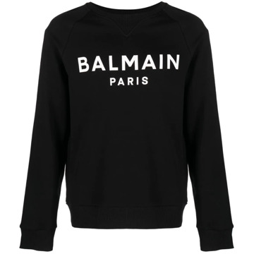 Balmain Zwarte Sweater met Balmain Paris Logo Balmain , Black , Heren - Xl,L,M