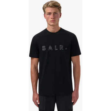 Balr Heren shirt monogram embro regular fit /phantom Zwart - L