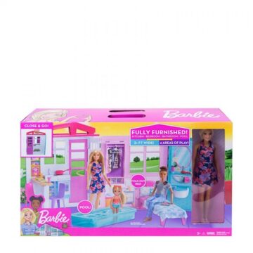Barbie poppenhuis - inclusief een barbiepop Blauw