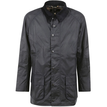 Barbour Blauwe Klassieke Lange Gewaxte Katoenen Regenjas Barbour , Blue , Heren