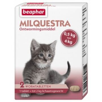 Beaphar Milquestra Kleine kat/kitten - 0,5 tot 4 Kg - 2 tabletten