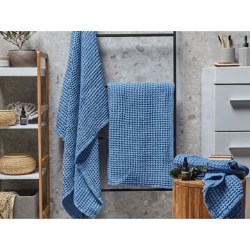 Beliani AREORA 4-delige handdoekset blauw