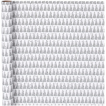 Bellatio Decorations 2x stuks kerst cadeaupapier/inpakpapier met kerstbomen 70 x 400 cm