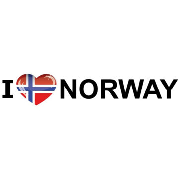 Bellatio Decorations Sticker - I love Norway - 19 x 4 cm - Noorwegen - landenthema