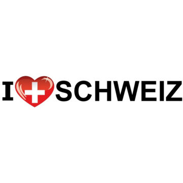 Bellatio Decorations Sticker - I love Schweiz - 19 x 4 cm - Zwitserland - landenthema