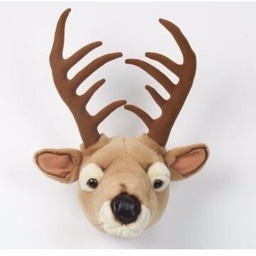 Bibib Pluche hert dierenhoofd knuffel 35 cm muurdecoratie Multi